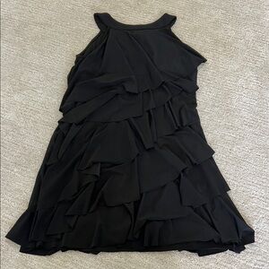 White House Black Market Black Ruffled Halter Dress